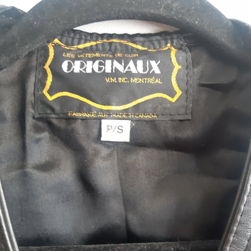 Vintage Genuine Leather Fringe Vest Biker Western Black Lace Up Made in Canada S - Picture 3 of 11